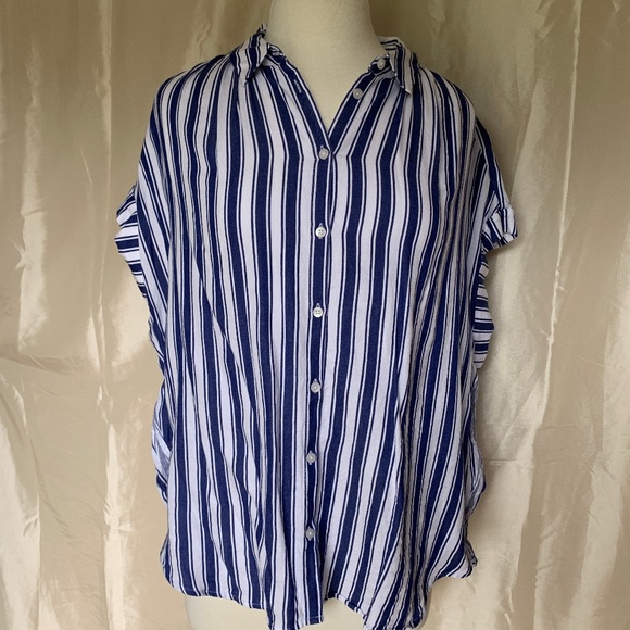 Madewell Tops - Madewell Blue Striped Shirt-Excellent Condition